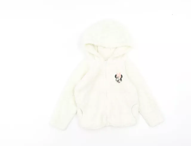 George Girls Ivory Jacket Size 2 Years Zip - Minnie Mouse