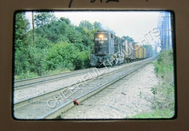 Original '79 Ektachrome Side NW Norfolk Western 1617 SD40 action New Haven 32P16