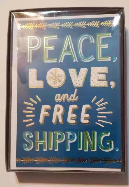 Hallmark Peace Love And Free Shipping Greetings Card16 Cards 17 Envelopes