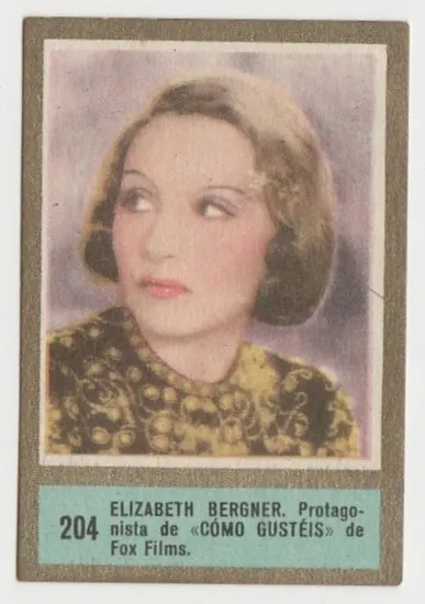 Elisabeth Bergner 1952 Fernando Fuentes Tobacco Card #204 Fedora Film Star E5