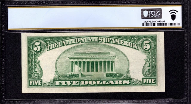 1953 $5 Silver Certificate Note Fr.1655 Ba Block Pcgs B Choice Unc Cu 64 Ppq 2