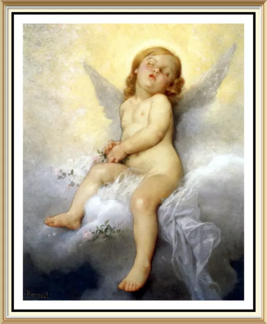 Inspirational Perrault Art Print SLEEPING ANGEL Fairy Cherub Baby Cupid