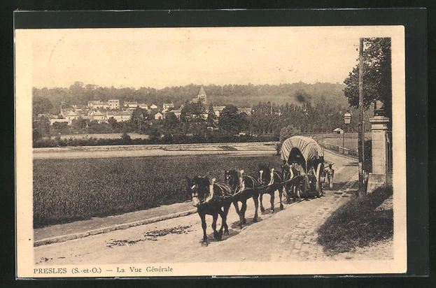 CPA Presles, La Vue Generale
