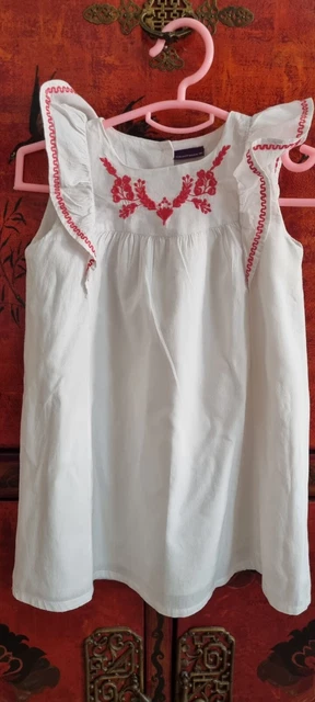Robe Fille Sergent-major 5-6 Ans Rose Fuchsia - Avec Ceinture Fleurie, été, Occasion Très Bon état