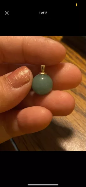 14k Jade Ball Pendant