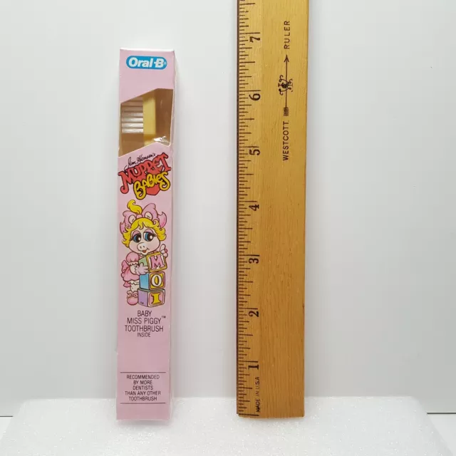 Sealed Vintage 80s Jim Henson's Muppet Babies Oral-B BABY MISS PIGGY Toothbrush