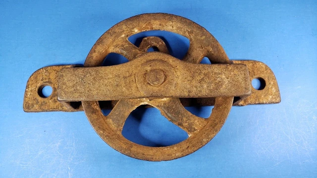 Vintage Antique Original Barn Door Bottom Track Roller Single 4 7/8" Wheel
