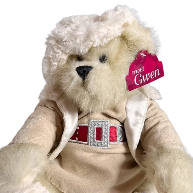 Macys Gwen 16" Plush Tan Jointed Teddy Bear In Winter Outfit Christmas Holidays