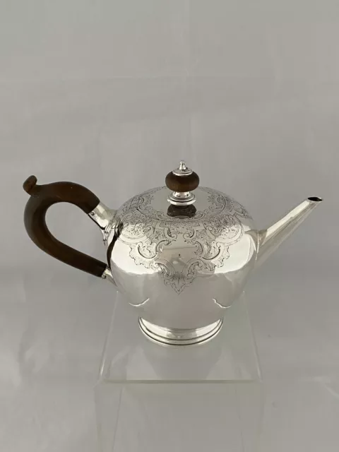 Sterling Silver Tea Pot BULLET SHAPE 1861 London HENRY HOLLAND Antique Victorian