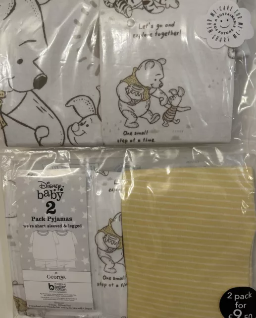 Disney Winnie The Pooh 2-3 Years Cream & Yellow Short Pyjama Set