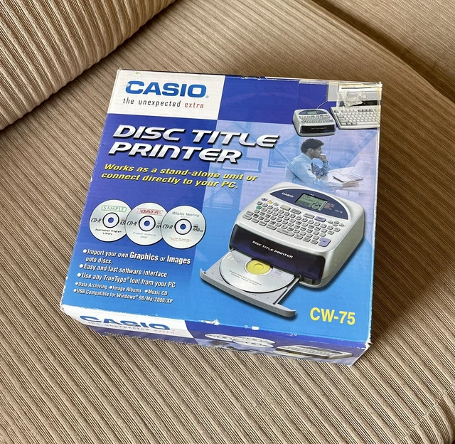 Casio CW-75 CD DVD Disc Label Title Printer w/ Qwerty keyboard BRAND NEW in Box Casio CW-75 CD DVD Disc Label Title Printer w/ Qwerty keyboard BRAND NEW in Box