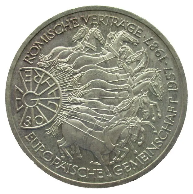 Frg Silver Commemorative Coin 10 DM 1987 G 30 Years Roman Treaties