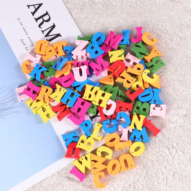 200 Lettres Bois Naturel 15 Mm – Mini Lettres Anglaises Pour Scrapbooking, DIY & Décoration Artisanale