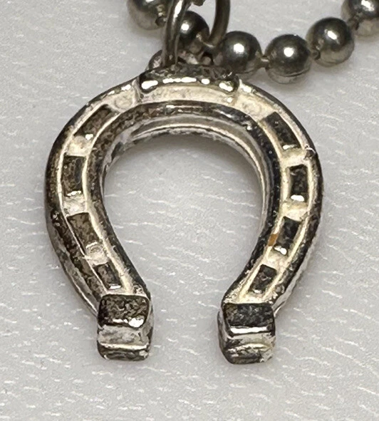 Vintage Horseshoe Horse Shoe Good Luck Lucky Charm Keychain Key Ring Chain
