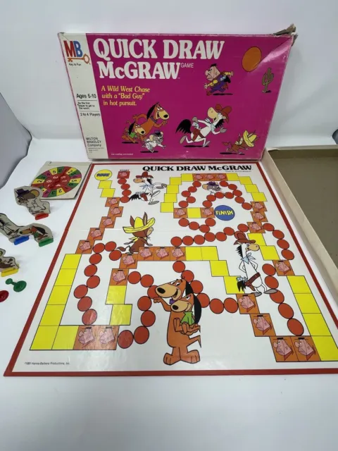 Vintage 1981 Quick Draw McGraw Board Game-Milton Bradley- Complete