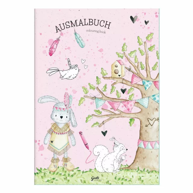 Ausmalbuch Anziehpuppe Block Dino Dinosaurier Hase Häschen Puppe Malbuch NEU TOP