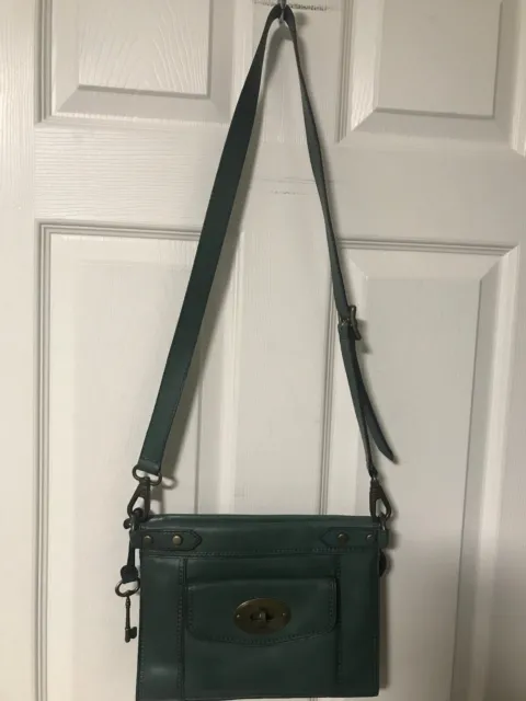 Fossil Handbag Vintage Revival Convertible Teal Green Crossbody