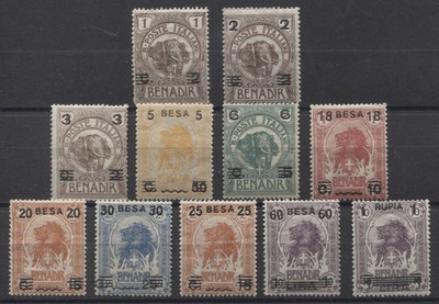 COLONIE SOMALIA 1923 ELEFANTE LOTTO 2v MLH* 