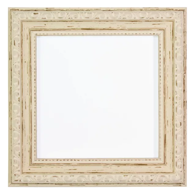 Ornate Shabby Chic Picture photo, poster frame Instagram Square Distressed White
