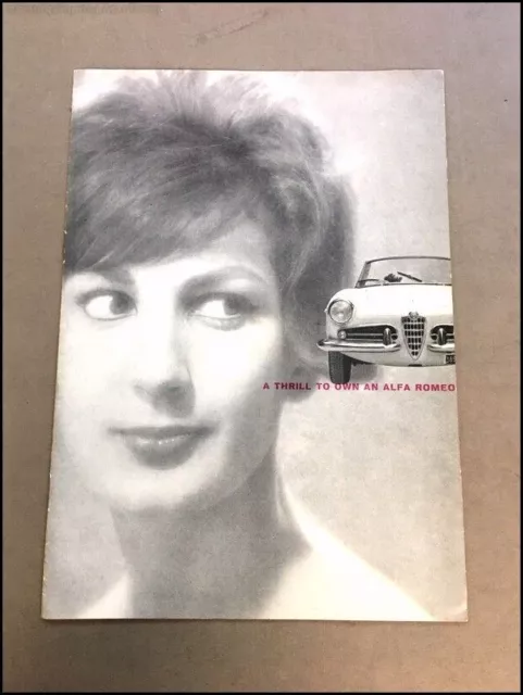 1960 1961 Alfa Romeo Giulietta Spider Vintage Car Sales Brochure Catalog