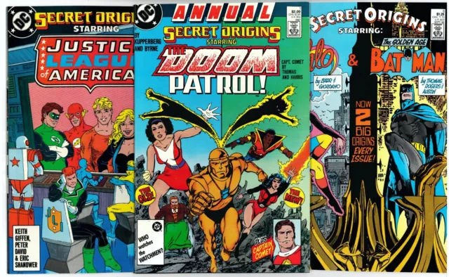 Secret Origins 6 & 32 & Annual 1 Nm/Mt 9.8 Batman Doom Patrol John Byrne 1986 Dc