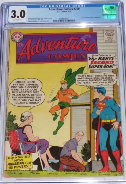 Adventure Comics #260 CGC 3.0 from May 1959 1st Silver Age origin of Aquaman