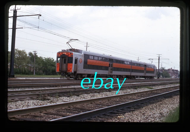 Orig Slide Illinois Central IC #1671 Highliner electric m.u. 1974 Woodcrest IL