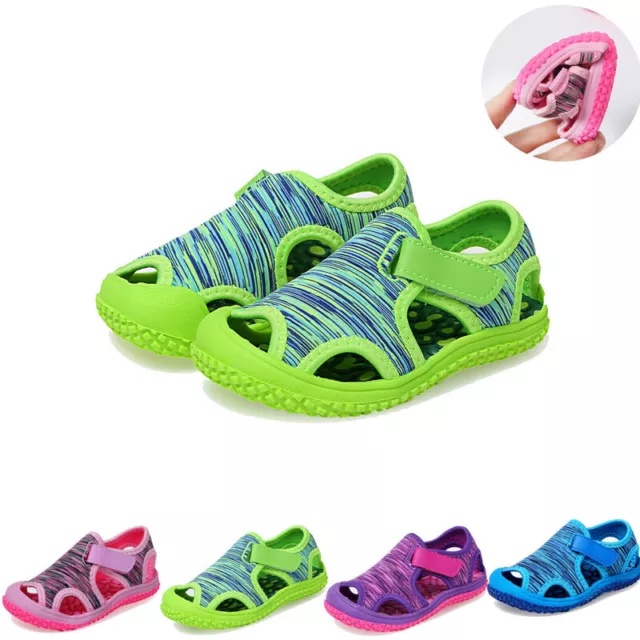Boys Girls Soft Canvas Shoes Slippers Trainers Sandals  For Baby Kids Toddler