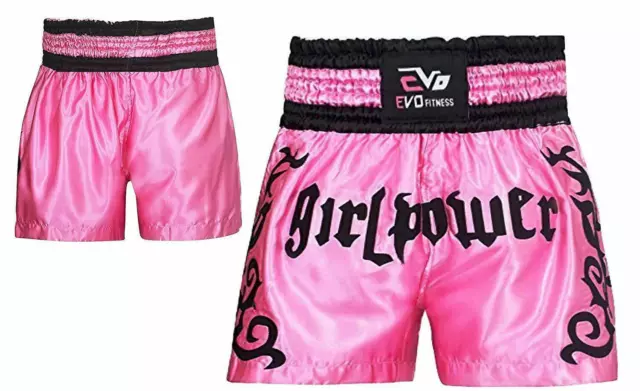 EVO Pantaloncini Donna Muay Thai Donna MMA Kick Boxing Arti Marziali Ragazze Attrezzatura da Combattimento
