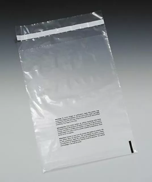 1000 Pack 11x14 Suffocation Warning Self Seal Clear Poly Bags 1.5MIL 11" x 14"