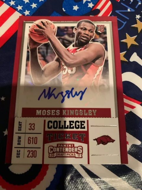 Moses Kingsley Auto RC 2017-18 Contenders Draft Picks College Ticket #98