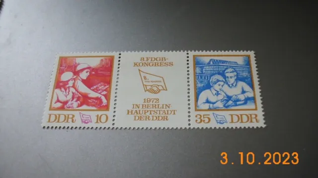 1 -3er Block 1972-Kongreß des FDGB-postfrisch
