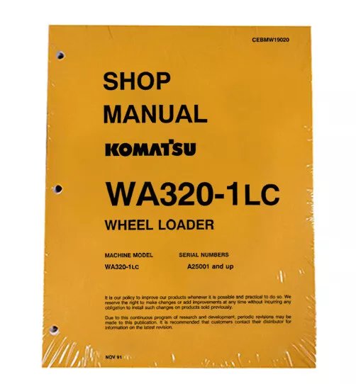 Komatsu WA-320-1LC Wheel Loader Workshop Repair Service Manual Part # cebdw19020