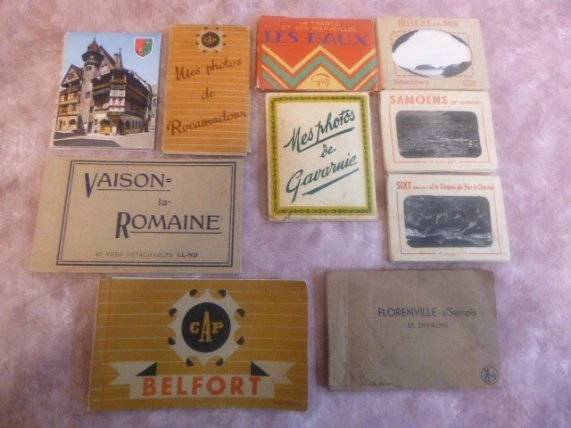 Lot of 10 Les Baux/Gavarnie/Colmar/Rocamadour/Vaison/Belle Ile CPA Notebooks....