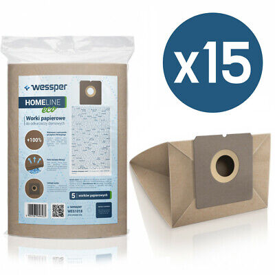 Wessper 15x Sacchetti per aspirapolvere per Samsung SC54J0 Carta 