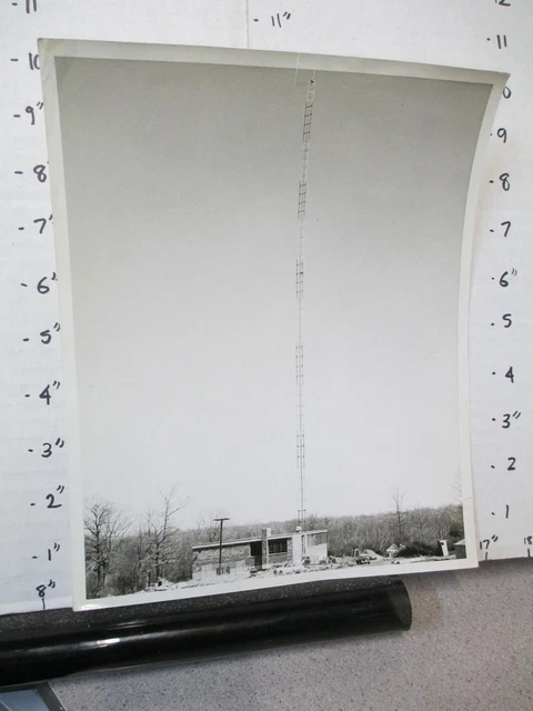 TV studio station photo 1950s WNET Providence RI antennae building LIGHT