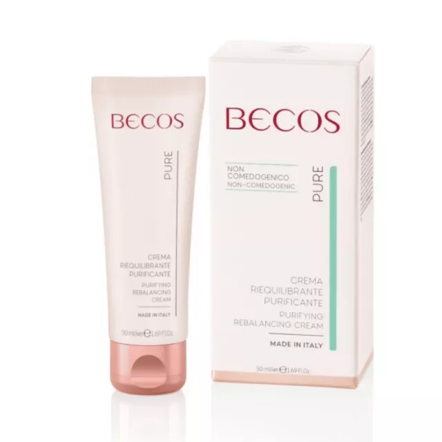 BECOS PURE CREMA RIEQUILIBRANTE PURIFICANTE 50ml. PELLE IMPURA ed OLEOSA