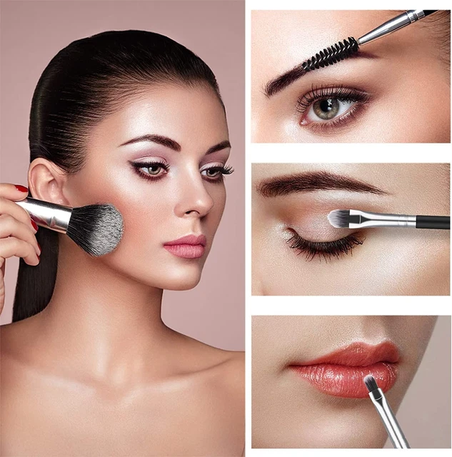 15 PEZZI - Pennelli Da Trucco Professionali Set di Pennelli Make Up 5