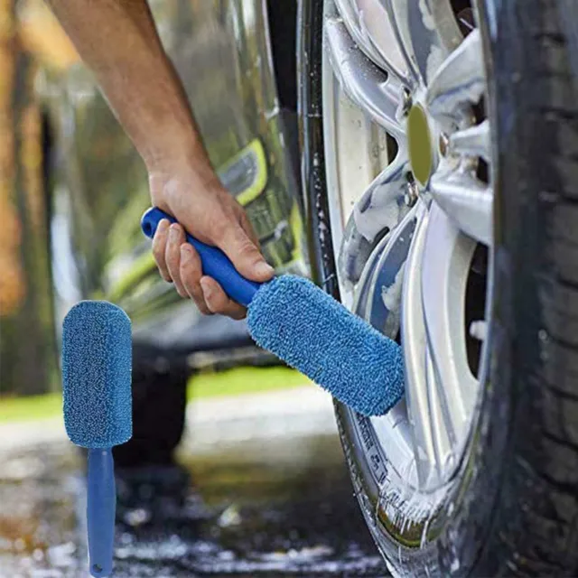 Brosse de nettoyage de pneus en microfibre nettoyant à poils doux pour roues de