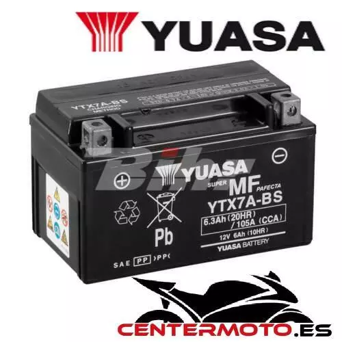 Bateria YUASA YTX7A-BS | BTX7A-BS | FTX7A-BS | CTX7A-BS | DTX7A-BS | 24h/72h
