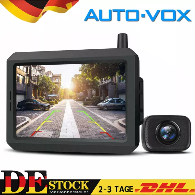 AUTO-VOX W7 Kabellos Digital Rückfahrkamera Set mit 5" LCD-Monitor mit Antenne