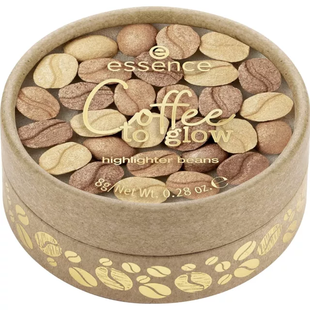 essence Coffee to Glow Highlighter Beans Unique Coffee Bean Shape & Warm Gol