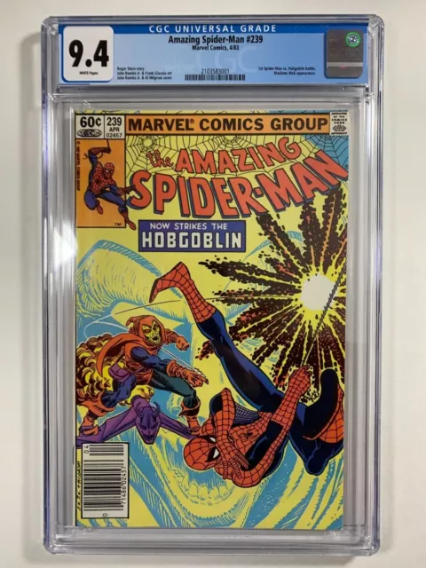 AMAZING SPIDER-MAN #239 CGC 9.4 / W Pgs (1963 1st Series), Newsstand, Hobgoblin
