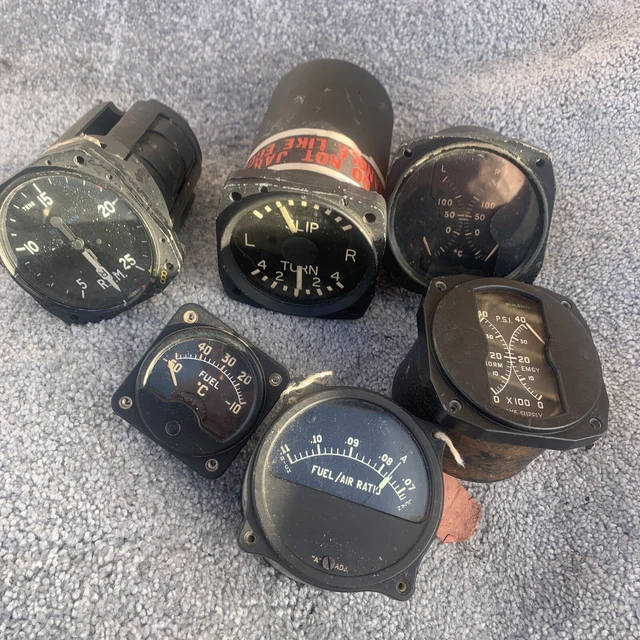 SMITHS RAF AIRCRAFT Clock Temperature Fuel Tachometer Pressure Gauge