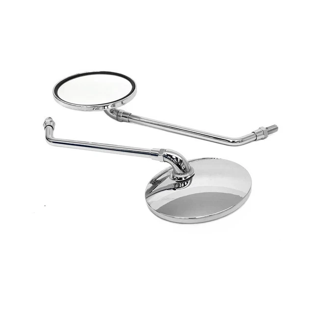 Chrome Motorcycle M10 Mirrie Round Rétroviseur Pour Honda Kawasaki Suzuki Harley