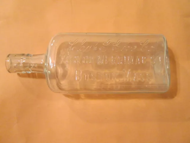 Antique Chas S. Gove Co 78 & 80 Merrimac St. Boston Mass Schnapps Whisky Bottle