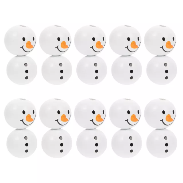 20pcs Urlaub Holz Perle Weihnachten Holz Perlen Schneemann Handwerk Perlen