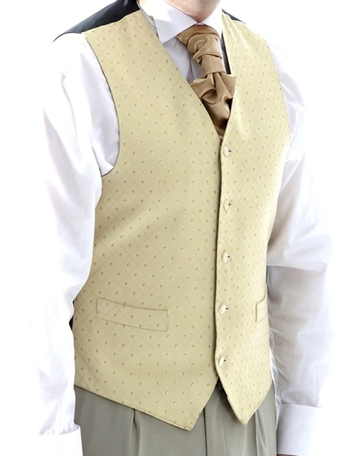Uomo Oro Pallido Diamante Vestito da Matrimonio Gilet Only Ogni
