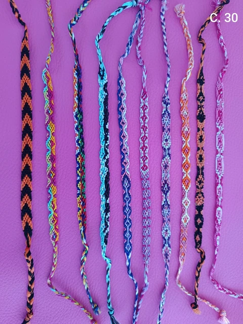 Lot De 3 Bracelets Brésiliens En Coton Vert – Symbole D'amitié Et Vœux, Fait Main à Nouer