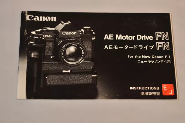 Canon AE Motor Drive FN Instruction Manual, Original, Not a Copy! c1981 EN JP